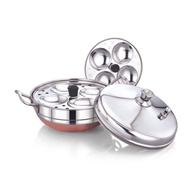 Diamond Stainless Multi Kadai With Idly Vessel Steamer (8 Idly SMALL ) GAS RANGE