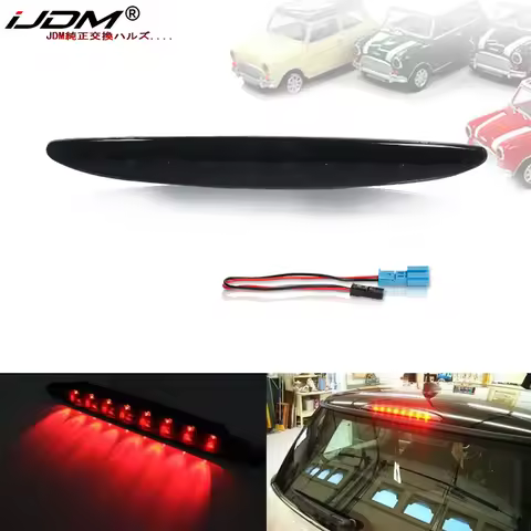 iJDM Smoked Lens Red LED 3rd Brake Lamp For 2002-2006 MINI Cooper R50 R53 1st Gen, OEM Fit High Moun