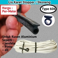 Lis Karet Stoper 606 Kusen Aluminium Per Meter Skoneng Jendela