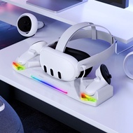 Quest 3s/Quest 3/Quest 2 VR Glasses and Handle Charging Dock with Colorful Contact Points