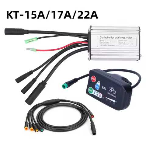 36V/48V 9 Tube 15A/17A/22A Electric Bicycle KT Controller Waterproof Connector Controller for 36V/48