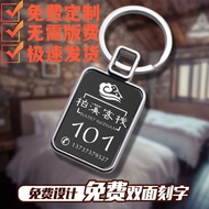 Hotel Keychain B & B Key Number Plate Lettering Hotel House Number Metal Room Number Stainless Steel