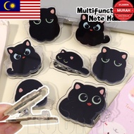 MP 2/4/8Pcs Black Cat PP Clip - Acrylic Photo Clamp - for Ticket, Paper - Kawaii Kitty Fixed Clips -