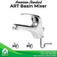 American Standard Hot and Cold Faucet ART Basin Mixer Chrome Complete Sink Faucet Set F12121C0-0GACT