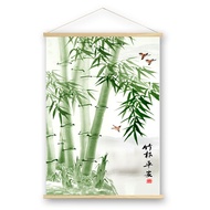 Rice Paper Wall Art Decorative Painting Bamboo Real Wood Hanging Scroll Bedroom Living Room Modern C