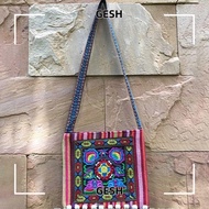 GESH Women Shoulder Bag, Fashion Tassels Message Bag, Vintage Embroidery Tapestry Hmong Tribal Ethni