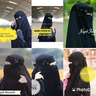 paket 6 pcs cadar niqab bandana wolpis motip payet niqob bunga rantai manik reseller