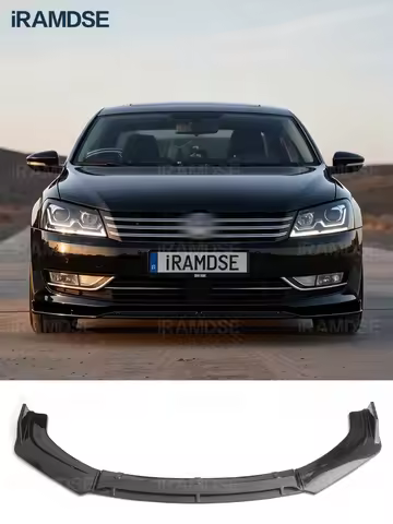 Front Skirt Splitter for Passat B7 Bumper Spoiler 2010-2014 Carbon Protector Plate Lip Type D Chin S