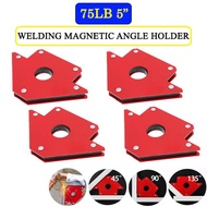 75LBS (5") 4Pcs Magnetic Welding Angle Holder Positioners Tools Strong Magnet Arrow Corner Support