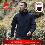 猛犸象（MAMMUT）【抓绒款】Clion 男女款防风保暖加厚休闲夹克外套刺绣标软壳衣 黑色【红标】 M