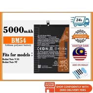 BSS Compatible For RedMi Note 9T 5G M2007J22G M2007J22 MTK 800U BM54 Battery Bateri Replacement 5000