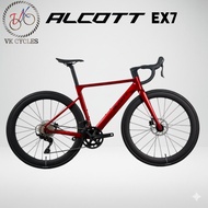 Alcott EX7 Road Bike Alloy Frame Shimano 105 2x12 Speed with Carbon Wheelset 50mm 700x28c 9.6kg XS–S