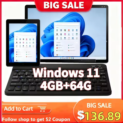 Super Deal 4GB RAM 64GB ROM 10.1 Inch 64 Bit Windows 11 Tablet PC with Keyboard AR40 HDMI-Compatible