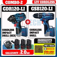 BOSCH COMBO KIT GSB120-LI-GEN2(SOLO) CORDLESS IMPACT DRILL 12V +GDR120-LI(GEN2) CORDLESS IMPACT DRIL
