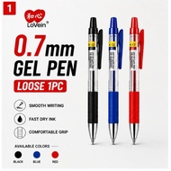 0.7mm Gel Pen Loose 1pc Smooth Writing Fast Dry Ink Black Blue Red
