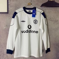 Umbro 99/00 Long Sleeve Manchester United Away Retro Jersey 7 Beckham 11 Giggs Titleist