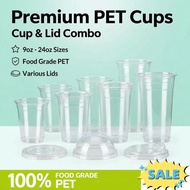 [50pcs] Clear Disposable Plastic Cups/PET Cup/9Oz-24Oz,250ML 400ML 500ML 700ML/Disposable Iced Coffe