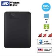 【Ready Stock】 WD Elements 2.5"HDD1TB/2TB/4TB hard disk USB3.0PortableExternal Hard Drives