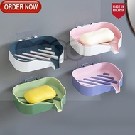 GG Wall-mounted Soap Drain Tray Dish Bathroom Toiletries Storage Gadget Soap Container Creative Spon