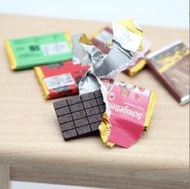 （4件套可拆）迷你仿真 巧克力 巧克力磚 糖果 零食 甜食 黑巧克力 娃娃屋 袖珍 微縮 食玩 微景觀 模型