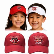 MERAH Red and white children's hats, baseball caps and zumba hats, August 17th