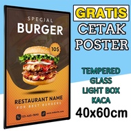LAYAR Led Photo Menu Glass Screen Lightbox Menu 40X60cm Menu Display || Light Box Stand || Light Box