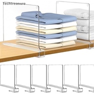 [Teh] 1 / 2 / 4 Transparent Wardrobe Shelves for Wardrobe Clothes Organizer Dividers Bookcase Divide