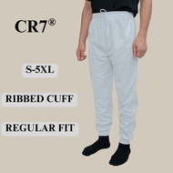 CR7 Seluar Tracksuit Putih Kaki Cekak Unisex White Tracksuit Seluar Putih Lelaki Seluar Track Kosong