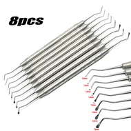 8Pcs/Set Dental Curette Jagged Curettes Kit Dental Scaler Gracey Bone Curette Implant Tools 0.8mm To