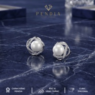 6mm White Gold Stylized Twisted Pearl Earrings - Inspection Certificate KT029