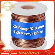 [Hot-Sale] 99.9% Dead Soft Copper Wire, 20 Gauge/ 0.8 mm Diameter, 328 Feet/ 100 M, 1 Pound Spool Pure Copper Wire Durable Easy to Use