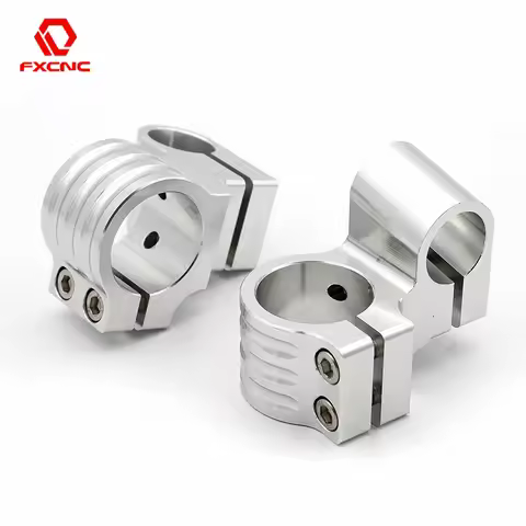 FXCNC 7/8" Silver Motorcycle Raise Clip on Head Fork Handle Bars Clip-on Universal 43mm 45mm 46mm 48