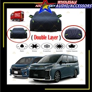 Toyota Voxy 2014-2023 190T Black Zipper Design Jet Protection Car Cover Waterproof Sun-proof Size MPV XXL Selimut Kereta