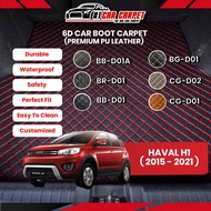 Haval H1 ( 2015 - 2021 ) Great Wall M4 Vip 6D Car Boot Carpet PU Leather Boot Tray Cargo Mat Trunk C