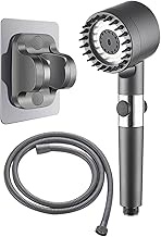 ANCLLO Massage Shower Head With Filter And On/Off Switch 3 Mode Water Saving Shower Head With 1.5m H