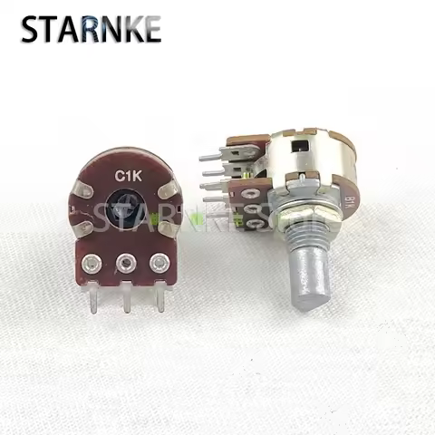 2PCS 16 Type B1K C1K Dual Power Amplifier Volume Potentiometer 6-Pin Adjustable Resistor 15MM Half S