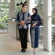 COUPLE TENUN PASANGAN KEBAYA HANA BLUE NAVY - KEBAYA WISUDA - KEBAYA KONDANGAN - KEBAYA LAMARAN - KE