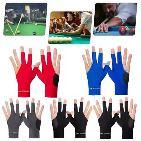 Billiard Gloves Open 3 Finger Gloves Anti-Slip Snooker Pool Gloves Breathable Billiard Sports Billia