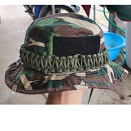 Camouflage Forest Hat With Rope Around The Knot Size 58 Cm.