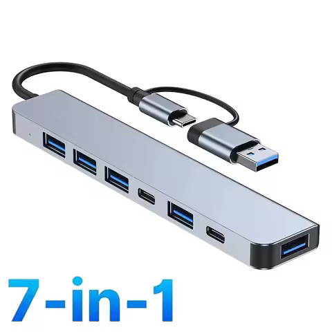 7-In-1 USB C Docking Station USB 3.0 HUB Type C HUB Adapter 5Gbps High Speed USB C Splitter OTG Adap