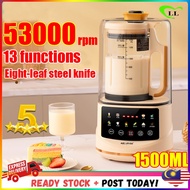 (HOT SALE） Multi functional wall breaking machine 1500ML 8 Blades 9000W, Pengisar Mixer Juicer Mini 