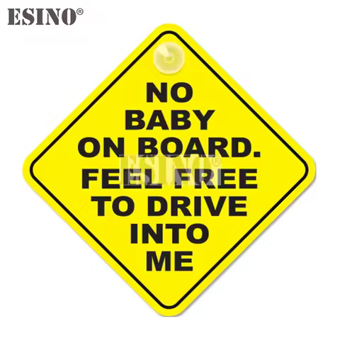 Car Styling Creative Warning No Baby On Board Feel Free to Drive into Me PVC Waterproof Car Body Sti