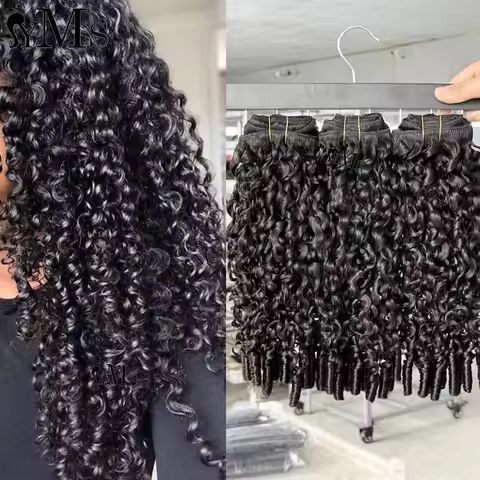 French 3C4A Curly Human Hair Bundle Deals YMS 3C4A Burmese Curly Vietnamese Raw Virgin Human Hair Bu