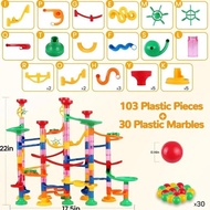 LESSETI Marble Run for Kids - 133 PCS Construction Building Blocks Toys