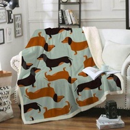 Dachshund sausage 3D Print Fleece Blanket bed bed spread Sherpa blanket