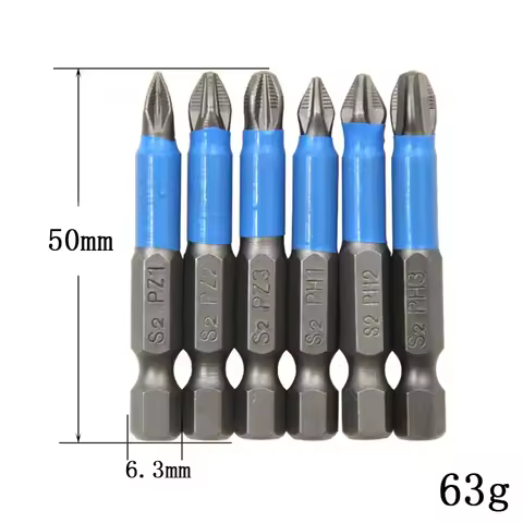 Tool Set 6Pcs Hexagonal Handle Anti Skid Electric Screwdriver Woodworking Cross Screwdriver PH1 PH2 
