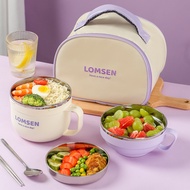 Student Dormitory Instant Noodle Bowl Canteen with Lid Canteen Meal Bowl304Stainless Steel Lunch Box Office Worker with