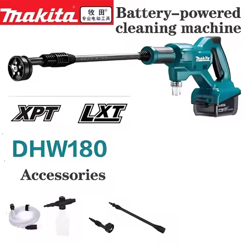 Makita DHW180 Battery High Pressure Washer 18V Cordless Portable Cleaning Device High Flow Rate Powe