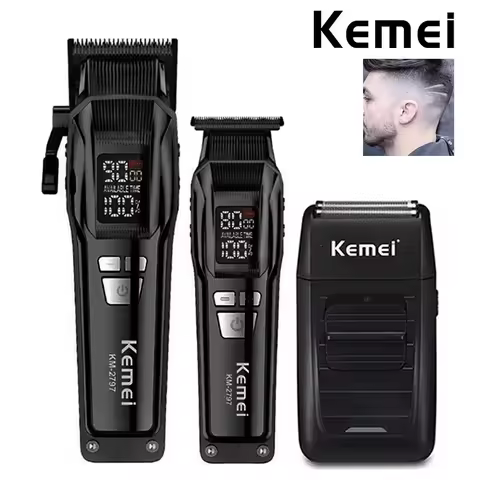 Kemei Rechargeable Electric Hair Clippers Kit Professional Hair Trimmer For Men USB Charging Shaver 