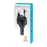 3Life Car Charger Dual Retractable Wire Wheels 96W High Power Fast Charging Voltage Monitoring Type-